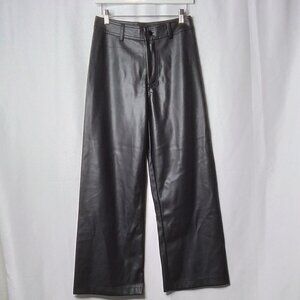 NWT MIOU MUSE HIGH WAISTED WIDE LEG FAUX LEATHER PANTS SIZE M